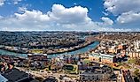 Aerial view of Morgantown, West Virginia.