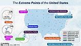 Infographic showing the extreme points of the US