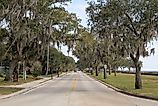 Lakeshore Drive beside Lake Pontchartrain in Mandeville, Louisiana