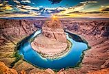 Aerial view of Horseshoe Bend, Grand Canyon, Arizona. Image credit ronnybas via Adobe Stock.