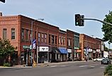 Historic buildings in downtown Vermillion, South Dakota. Image credit User:Magicpiano via Wikimedia Commons