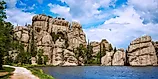Beautiful Rock Peak Formation at Custer State Park in the Sylvan Lake Hiking Trails in Custer, South Dakota.