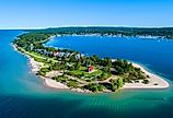 Little Traverse Bay Lighthouse in Harbor Springs, Michigan. Editorial credit: Dennis MacDonald / Shutterstock.com.