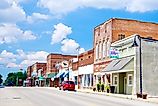 Businesses along Division Street in Carterville, Illinois, United States