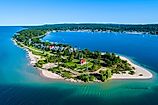 Little Traverse Bay Lighthouse in Harbor Springs, Michigan. Editorial credit: Dennis MacDonald / Shutterstock.com.