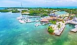 Islamorada coastline, aerial view of Florida.