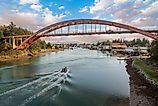 Historic Rainbow Bridge in La Conner, Washington.