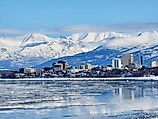 Anchorage, Alaska in the wintertime.