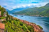 Morcote on the shores of Lake Lugano in Switzerland.