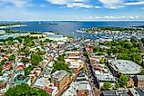 Aerial view of downtown Annapolis, Maryland.