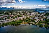 Aerial view of downtown Wasilla, Alaska