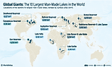 infographic showing the 10 largest man made towns