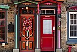 Victorian close-set 19th-century townhomes in Jim Thrope, Pennsylvania