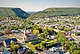 Aerial view of Cumberland, Maryland.