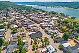 Aerial View of Historic Madison Indiana on the Ohio River