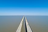 Aerial Drone Photography of the Lake Pontchartrain Causeway.