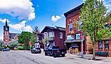 Shops in New Glarus, Wisconsin.