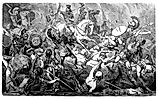 Downfall of the Athenians during the Peloponnesian War stock illustration