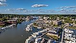 Aerial view of Mystic, Connecticut.