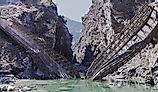 A collapsed bailey bridge in Himachal Pradesh, India.