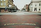 Bardstown, KY: Bourbon capital of the world sign and downtown