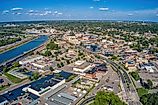 Aerial view of Mankato, Minnesota.