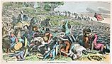 Greek phalanx against Achaemenid troops. Image credit: Wikimedia Commons (Public domain).