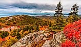 Autumn fall colors in Acadia National Park Island.