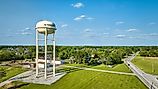 Aerial white water tower for Huntertown Indiana