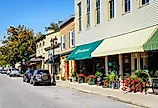 Midway, Kentucky's picturesque Main Street, is famous for its boutiques and restaurants. Image credit Alexey Stiop via Shutterstock