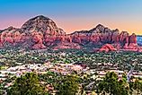 Aerial view of Sedona, Arizona.
