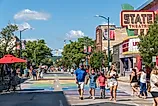 Busy Front Street in downtown Traverse City, Michigan. Editorial credit: Heidi Besen / Shutterstock.com