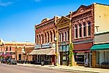 Pipestone Minnesota's historic commercial district and preserved architecture. Editorial credit: Photo Spirit / Shutterstock.com