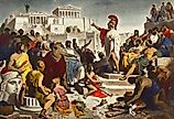 Nineteenth-century painting by Philipp Foltz depicting the Athenian politician Pericles delivering his famous funeral oration in front of the Assembly.