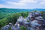 The Garden of Gods in Shawnee National Forest in Illinois.