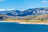 Crossing Blue mesa Reservoir in the fall.