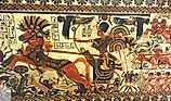 Tutankhamun charging enemies on his chariot, 18th dynasty.