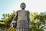 Statue of the Philip II of Macedon, king of the ancient Kingdom of Macedonia and father of the Alexander the Great.