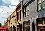 Traditional houses at Brevard Court in Uptown Charlotte, North Carolina.