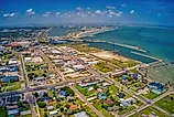 Aerial view of Rockport, Texas.