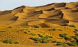 The Taklamakan Desert, near the city of Turpan in Xinjiang. 