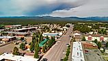 Aerial view of West Yellowstone, Montana.