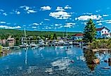 The scenic town of Grand Marais, Minnesota, on Lake Superior.