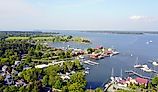 Aerial view of St. Michaels, Maryland.