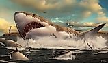 An artist's impression of a Megalodon, the giant prehistoric shark. Hugo Saláis, CC BY 4.0 <https://creativecommons.org/licenses/by/4.0>, via Wikimedia Commons