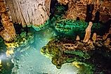 Blue Cave Water at Luray Caverns in Northern Virginia,