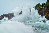 High waves in Lake Superior.