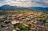 Aerial view of Durango, Colorado, in summer.