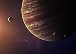Jupiter completes a rotation on its axis in about 10 hours. 