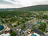 Aerial drone photo town of Woodland Park, Colorado